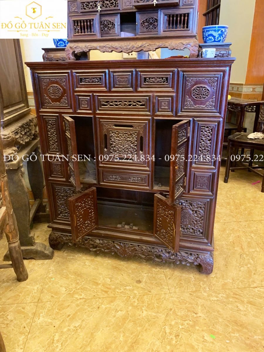 Hình ảnh tủ huế gỗ gụ